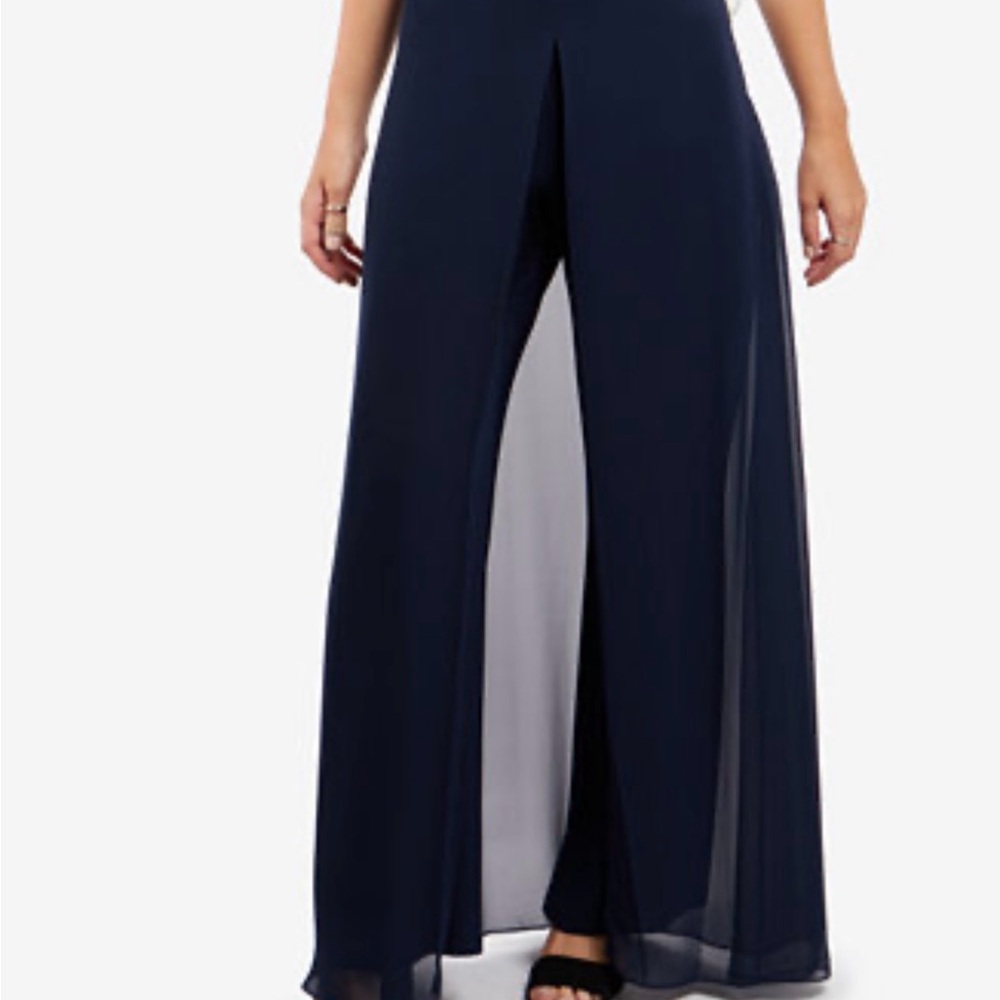 Elegant Navy Women's Overlay Pants